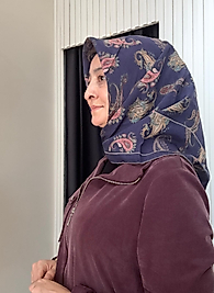 ZER EŞARP DUT İPEĞİ MARELLA DESEN LACİVERT