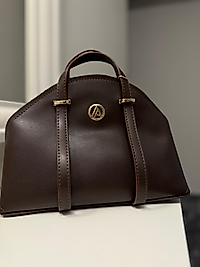 ARMİNE TREND 129 KEMER ASKILI FERMUARLI EL VE OMUZ  ÇANTA ACI KAHVE