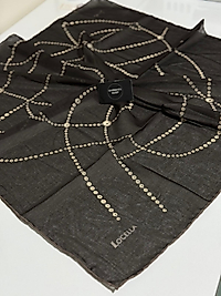 LOCELLA SOFT EŞARP İNCİ DESEN KAHVE 01