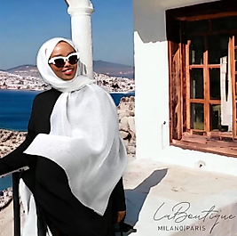 LA BOUTIQUE SİMLİ ŞAL BEYAZ