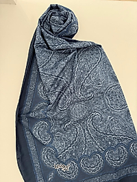 LEVİDOR SPORT ETNİK DESEN ŞAL KOYU MAVİ