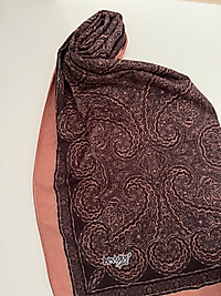 LEVİDOR SPORT ETNİK DESEN ŞAL KOYU KAHVE ,KOYU PUDRA