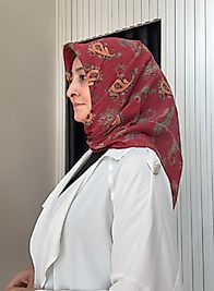 ZER EŞARP DUT İPEĞİ MARELLA DESEN KIRMIZI