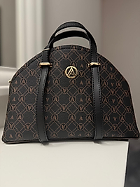 ARMİNE TREND 129 KEMER ASKILI EL VE OMUZ BAYAN ÇANTA KAHVE NOKTALI