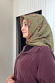ZER EŞARP DUT İPEĞİ MARELLA DESEN HAKİ