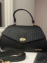 ARMİNE 409 BAYAN ÇANTA ÖRGÜ SİYAH
