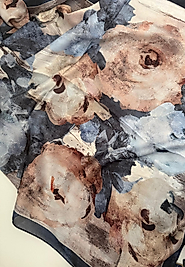 LEVİDOR HİNT İPEĞİ ÇİÇEK DESEN ŞAL 15