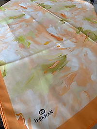 İPEKHAN SOFT ŞAL EBRU DESEN TURUNCU