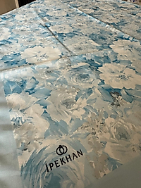 İPEKHAN SOFT ŞAL GÜL DESEN MAVİ