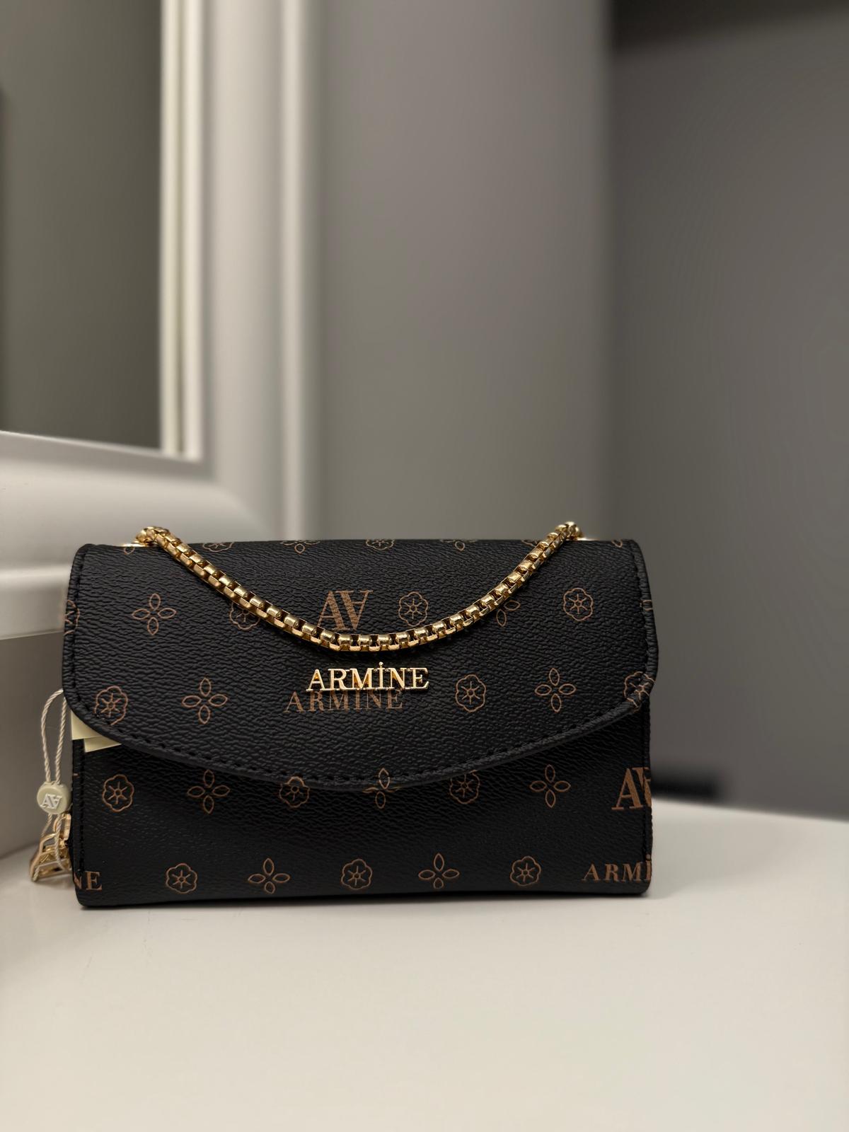 ARMİNE C14 BAYAN ÇANTA SİYAH BASKILI
