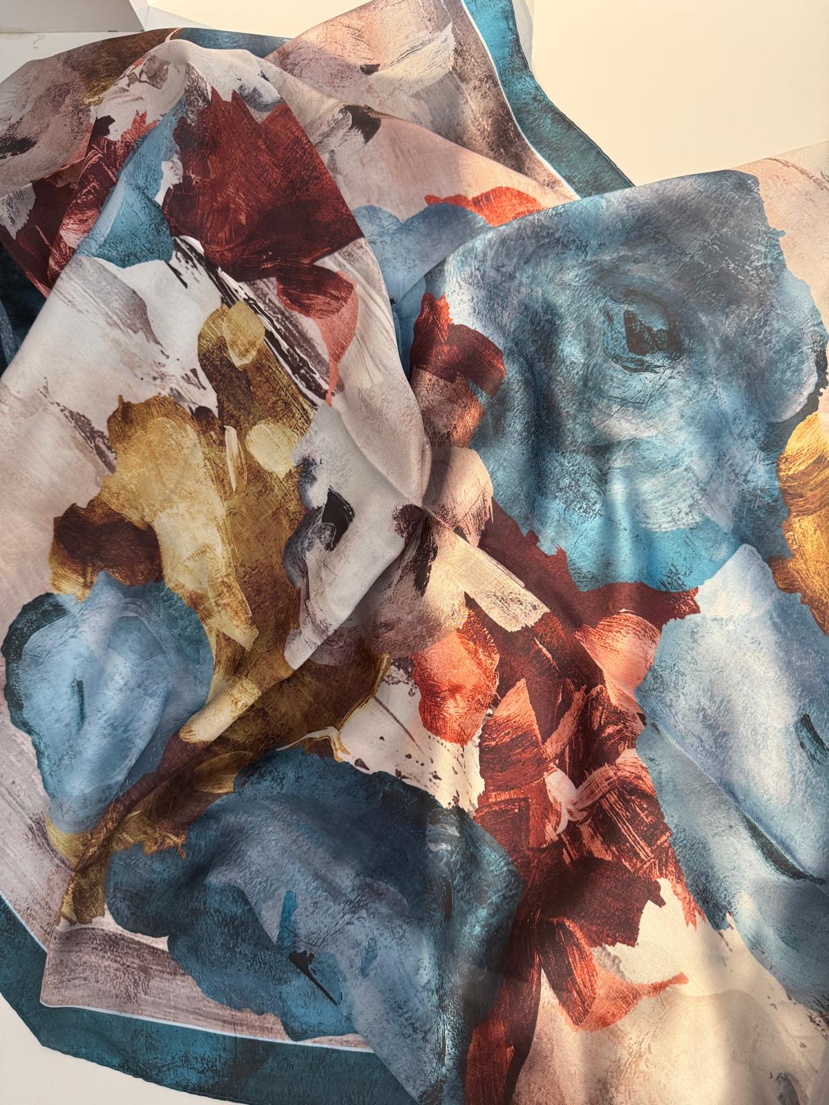 LEVİDOR HİNT İPEĞİ ÇİÇEK DESEN ŞAL 02