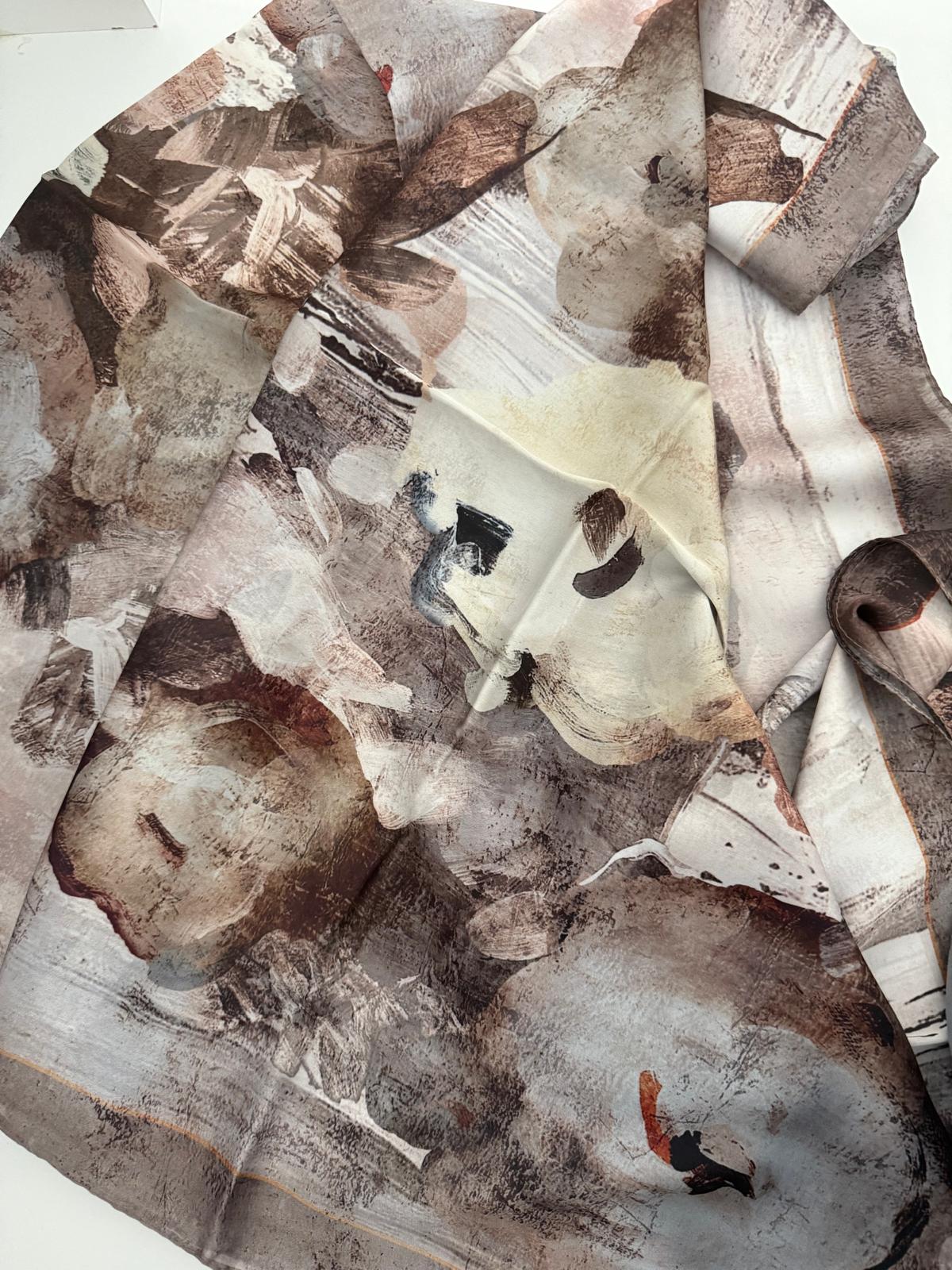 LEVİDOR HİNT İPEĞİ ÇİÇEK DESEN ŞAL 03