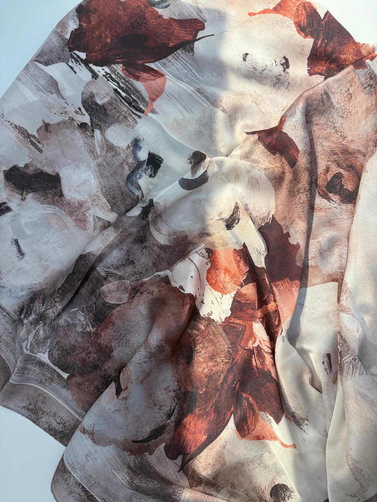 LEVİDOR HİNT İPEĞİ ÇİÇEK DESEN ŞAL 04