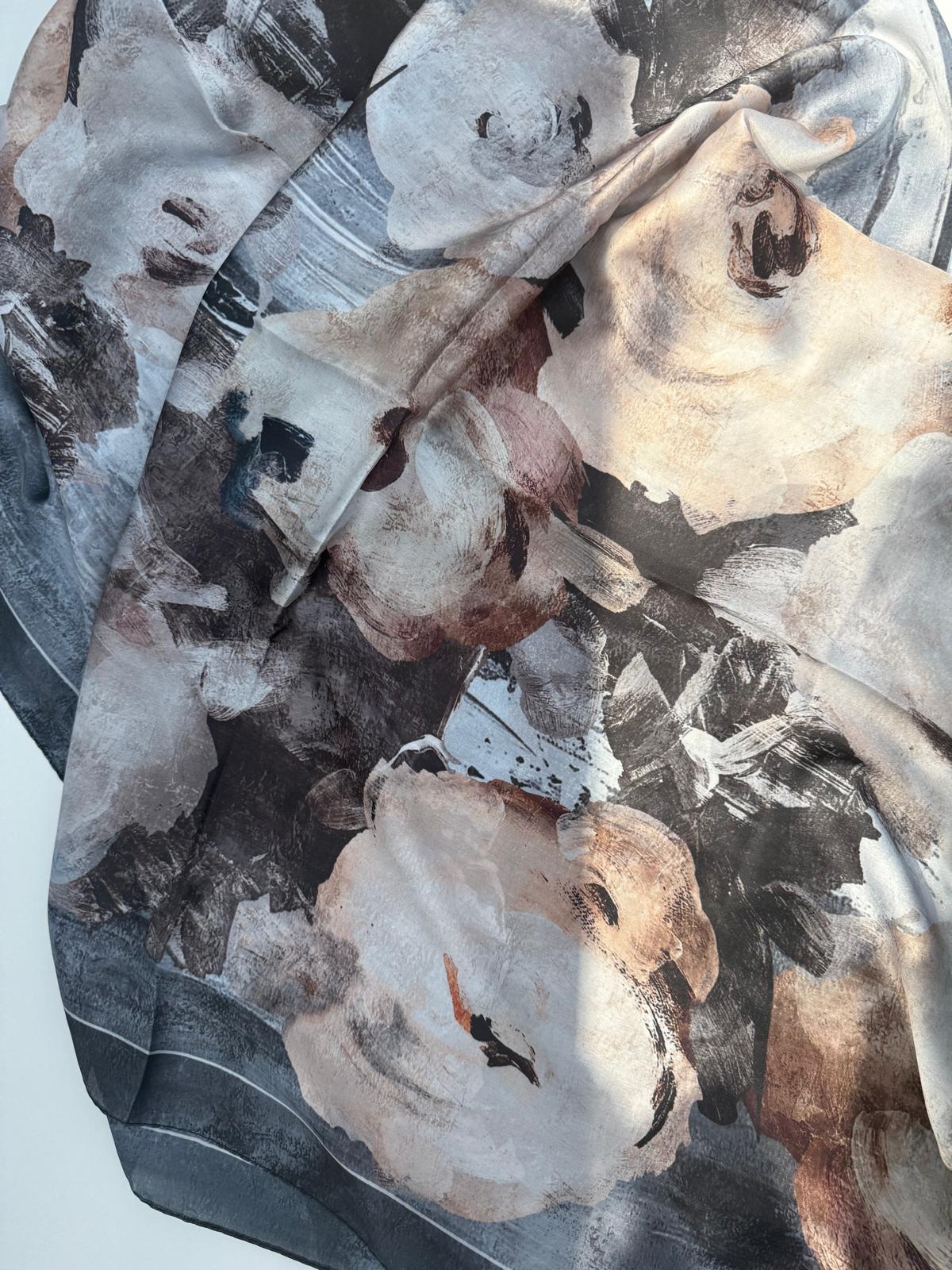 LEVİDOR HİNT İPEĞİ ÇİÇEK DESEN ŞAL 05