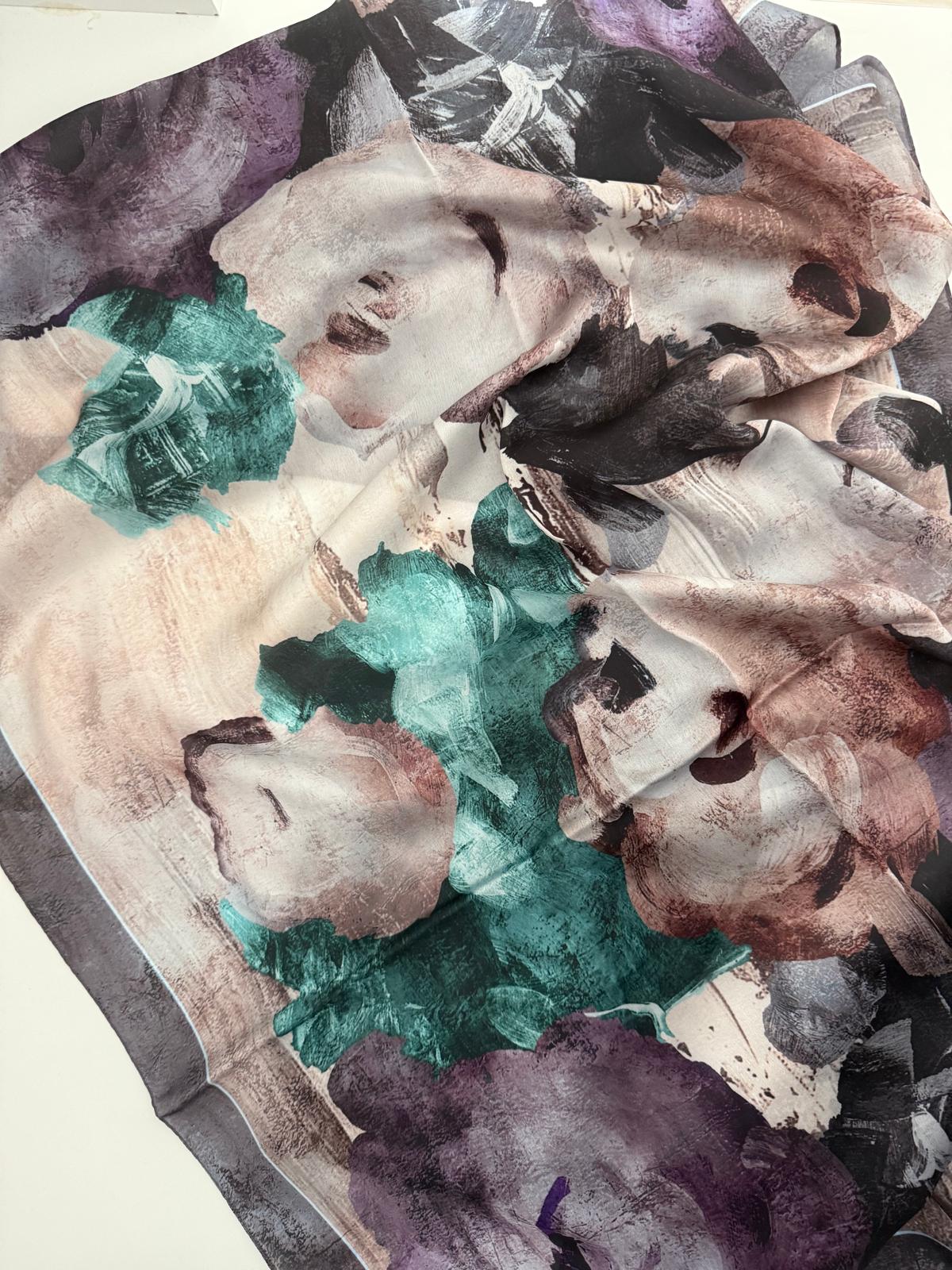 LEVİDOR HİNT İPEĞİ ÇİÇEK DESEN ŞAL 07