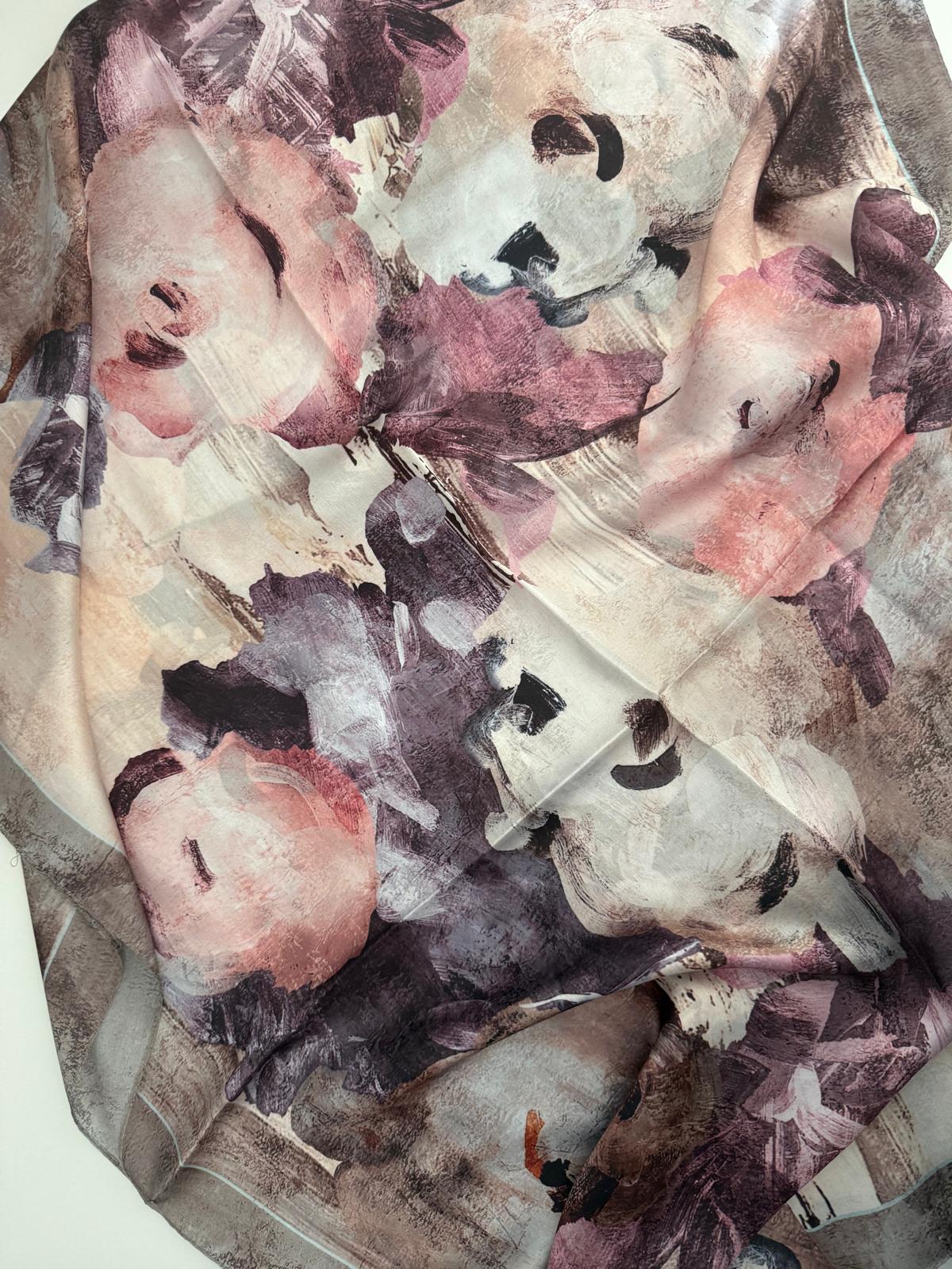 LEVİDOR HİNT İPEĞİ ÇİÇEK DESEN ŞAL 12