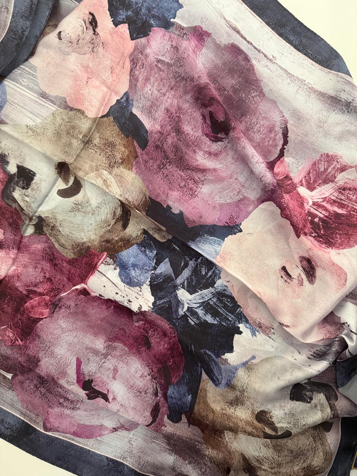 LEVİDOR HİNT İPEĞİ ÇİÇEK DESEN ŞAL 14