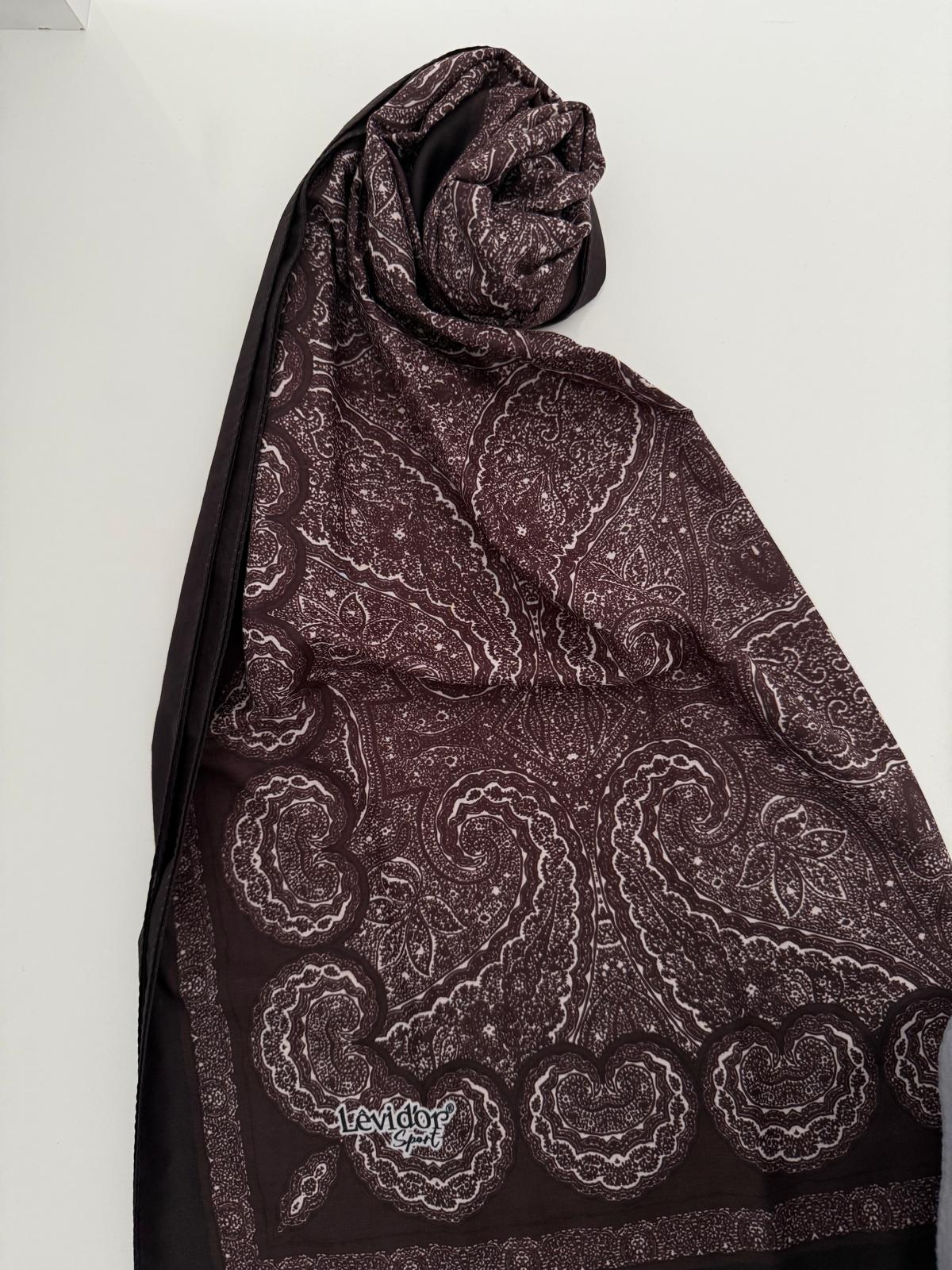 LEVİDOR SPORT ETNİK DESEN ŞAL ACI KAHVE