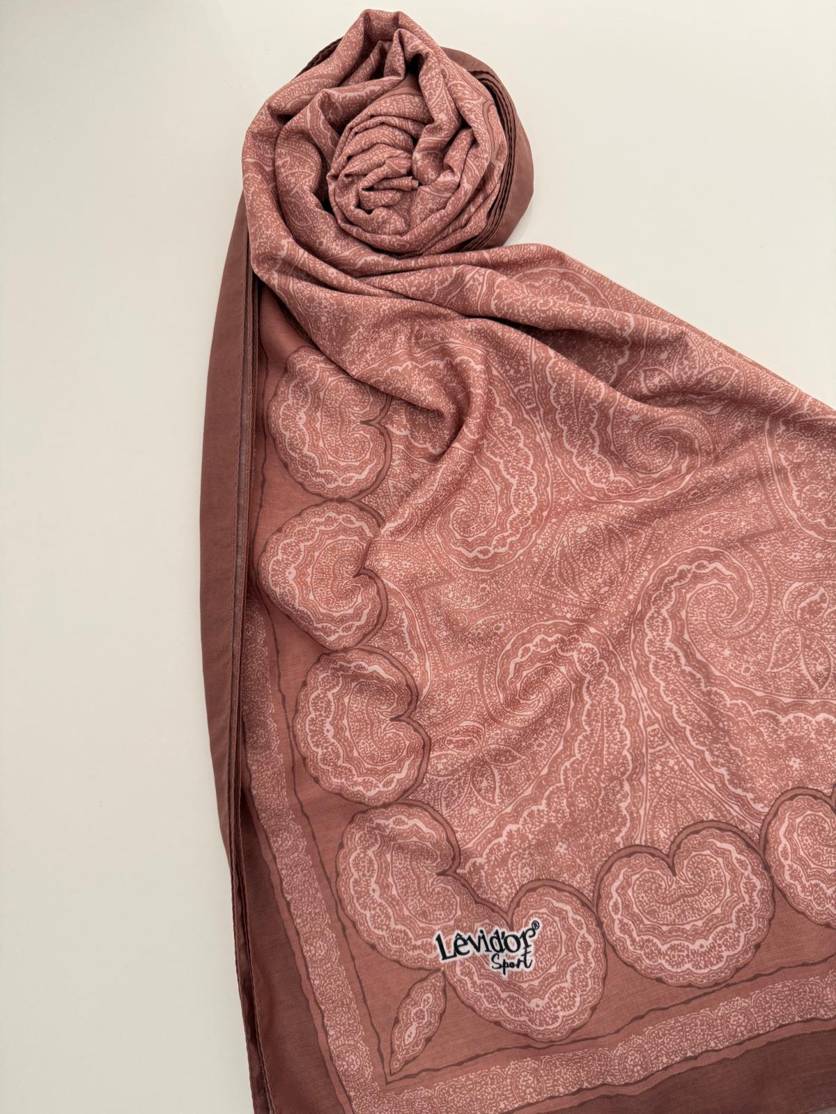 LEVİDOR SPORT ETNİK DESEN ŞAL LATTE