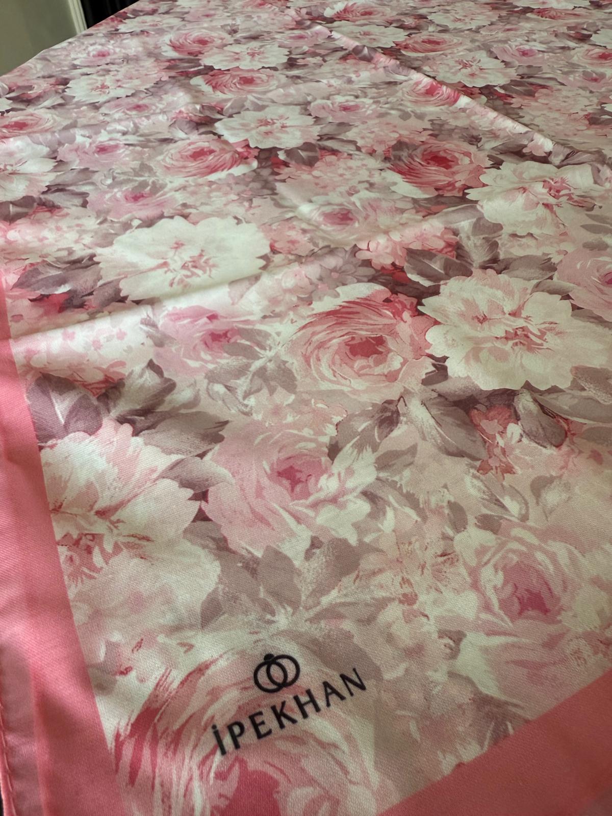 İPEKHAN SOFT ŞAL GÜL DESEN PEMBE