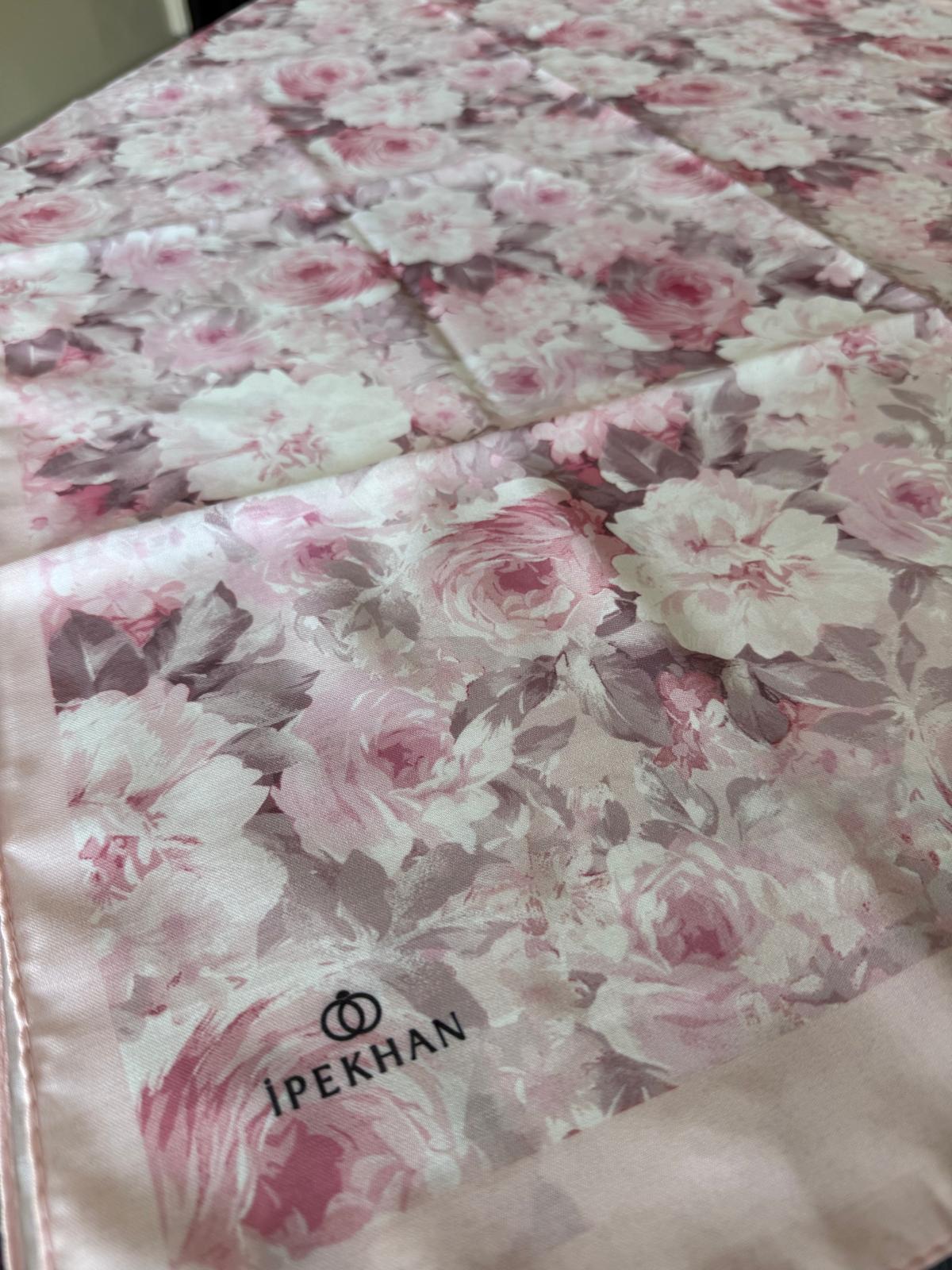 İPEKHAN SOFT ŞAL GÜL DESEN TOZ PEMBE