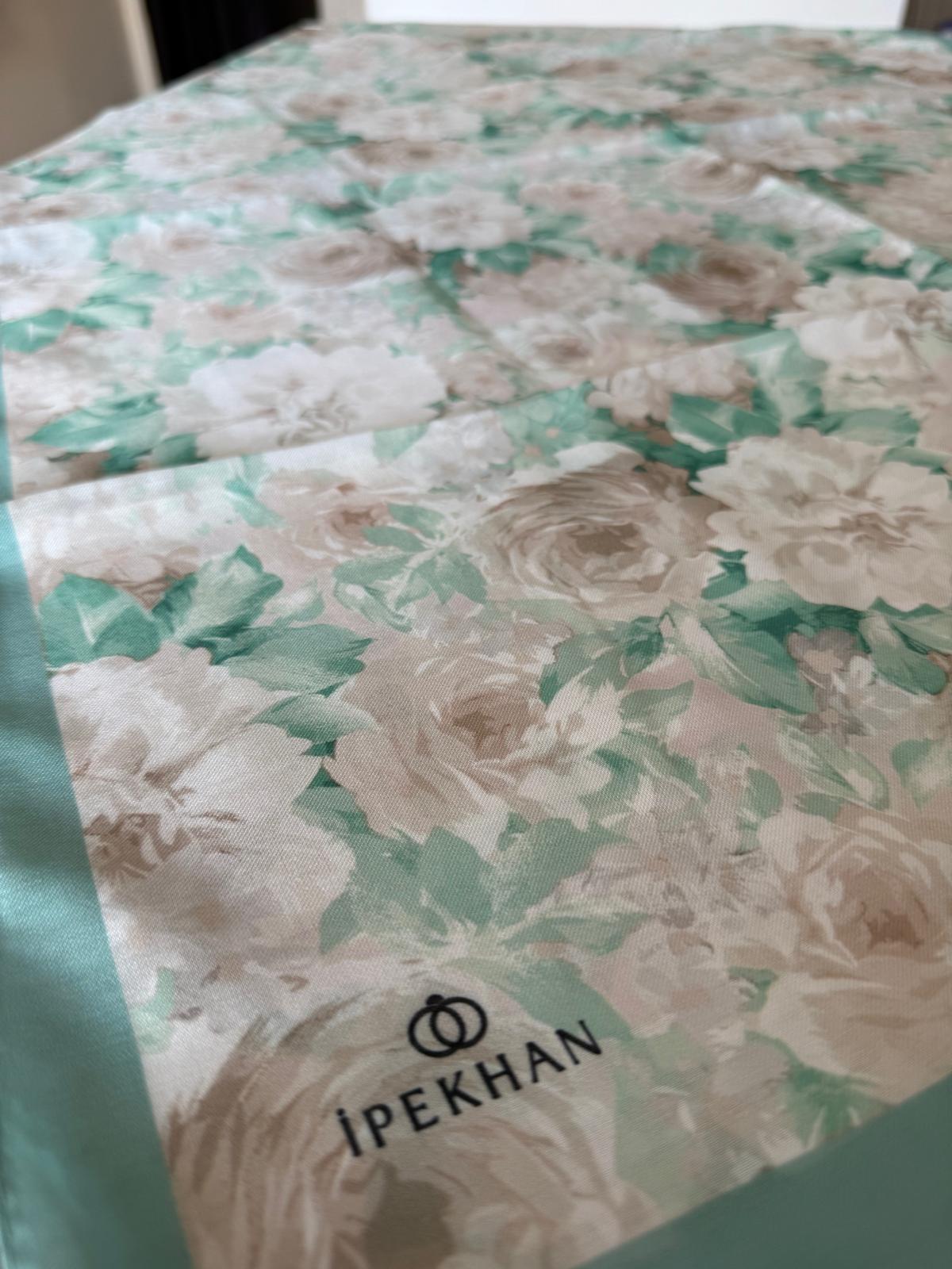 İPEKHAN SOFT ŞAL GÜL DESEN YEŞİL