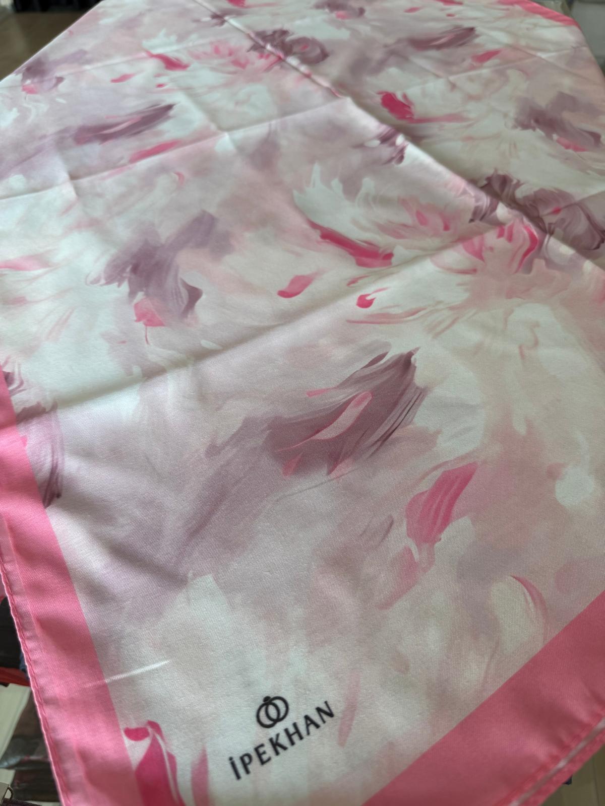 İPEKHAN SOFT ŞAL EBRU DESEN PEMBE