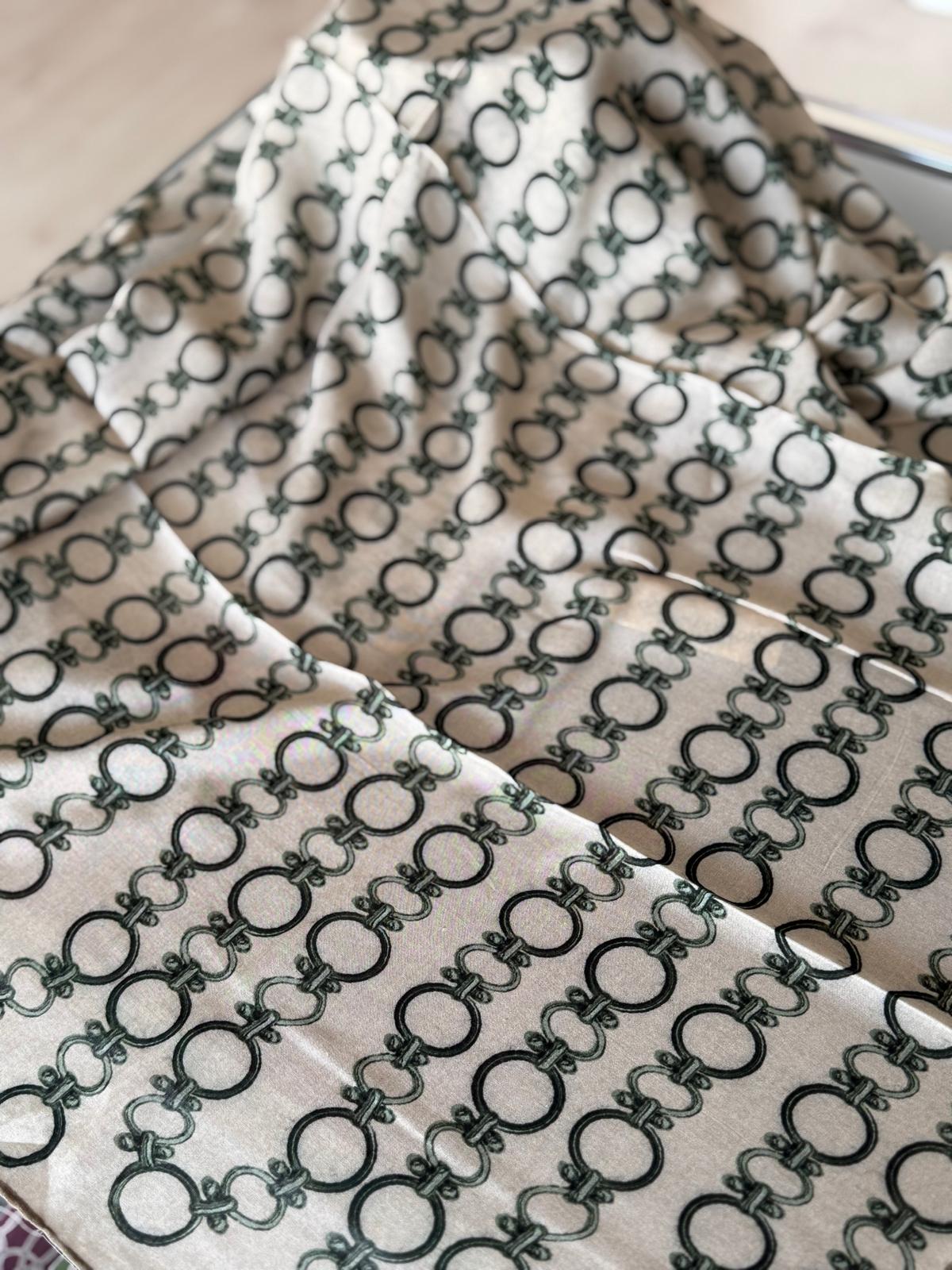 EMPROYAL ORGANİK PAMUK EŞARP ZİNCİR DESEN 03