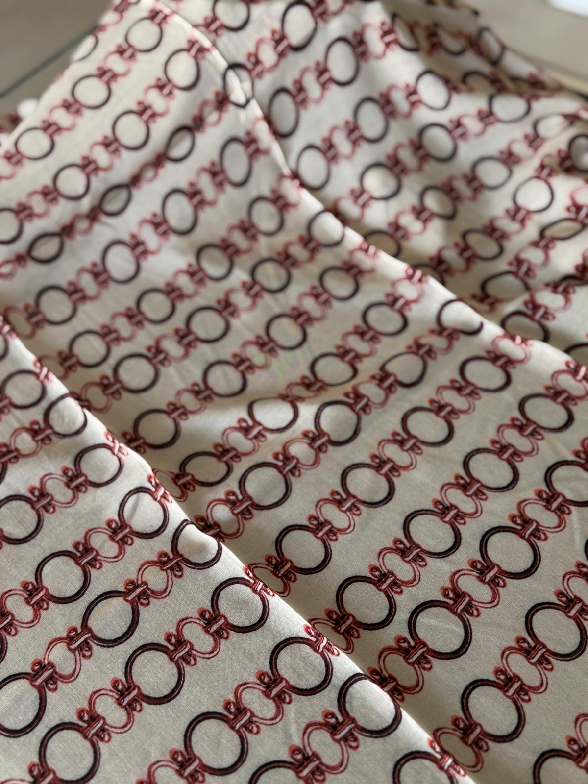 EMPROYAL ORGANİK PAMUK EŞARP ZİNCİR DESEN 13