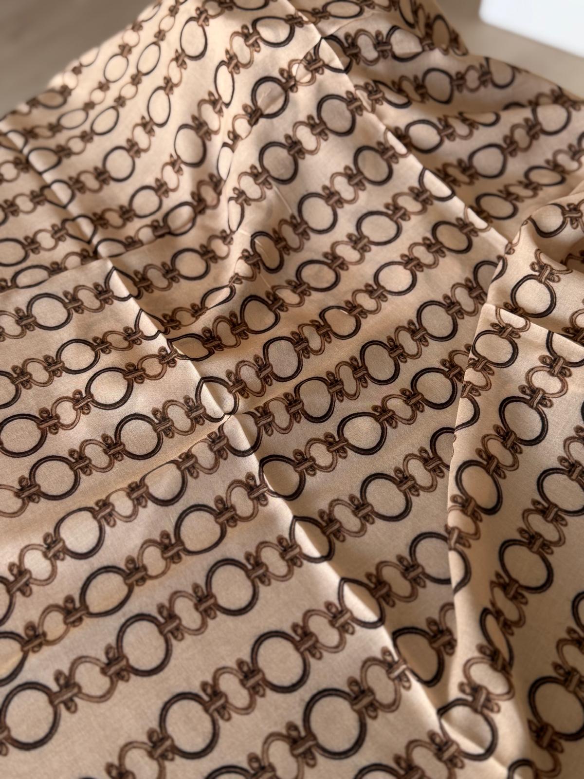 EMPROYAL ORGANİK PAMUK EŞARP ZİNCİR DESEN 14