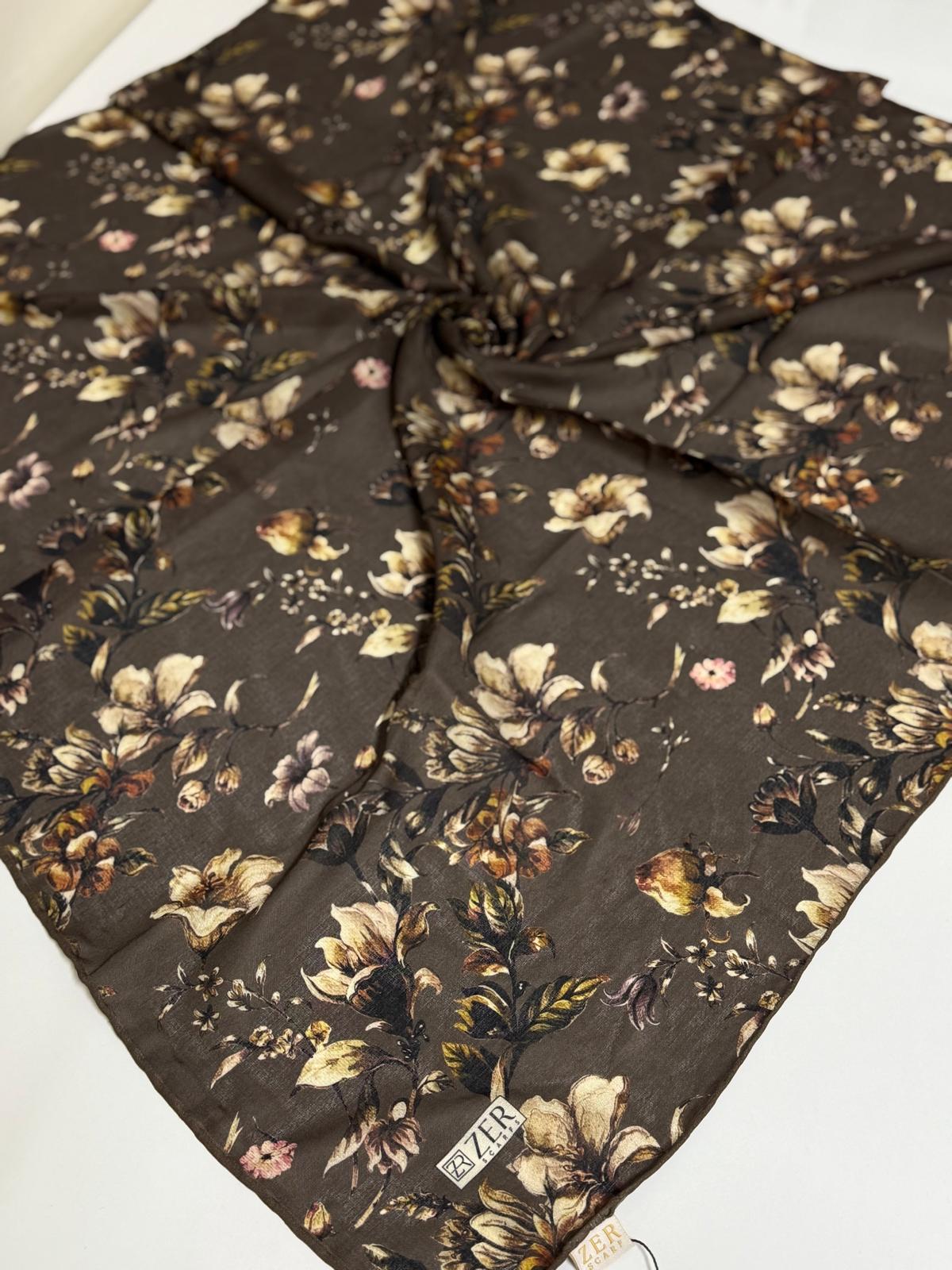 ZER ORGANİK EŞARP ÇITIR ÇİÇEK DESEN 09