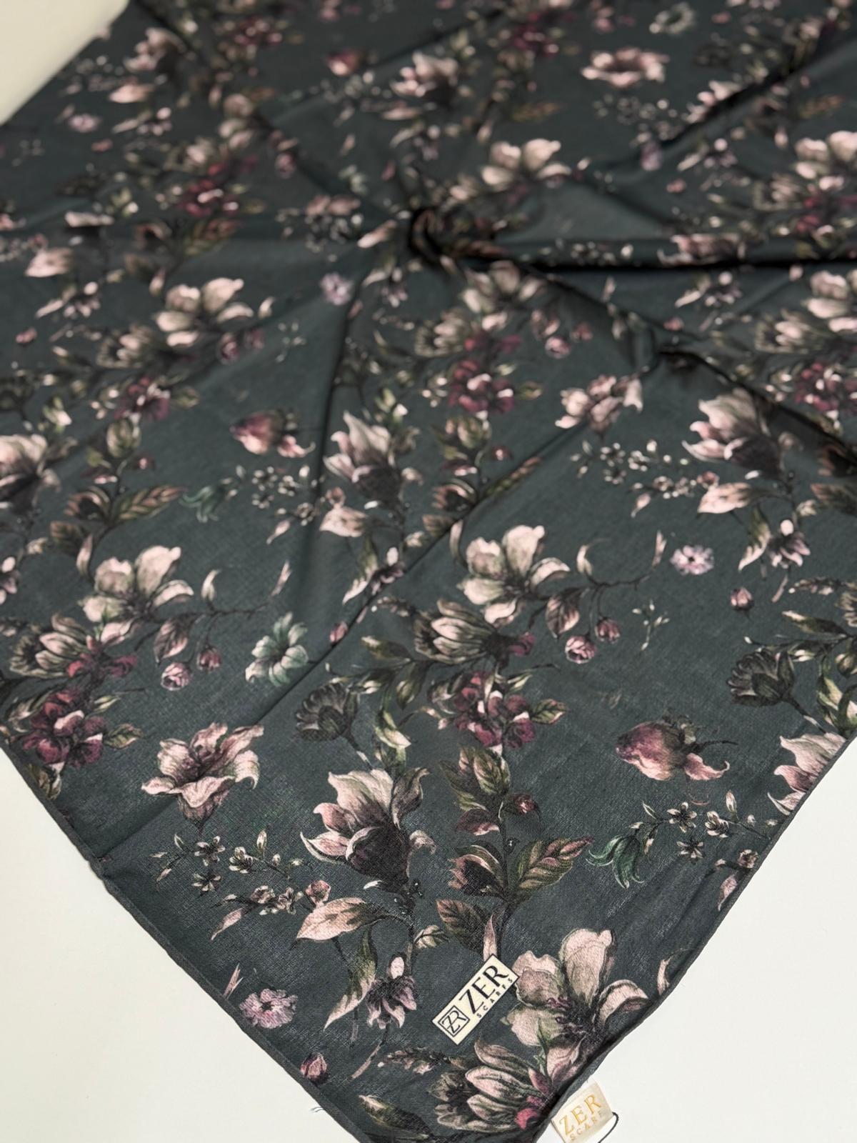 ZER ORGANİK EŞARP ÇITIR ÇİÇEK DESEN 03