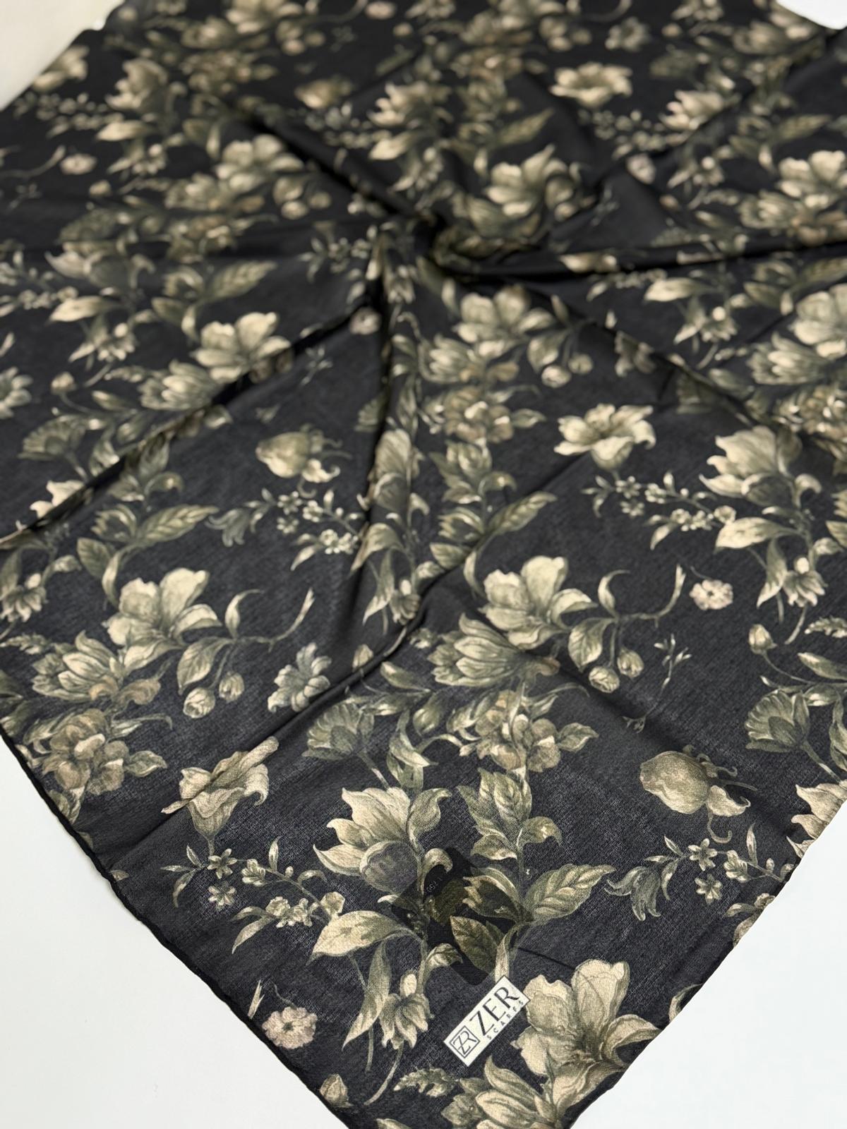 ZER ORGANİK EŞARP ÇITIR ÇİÇEK DESEN 01