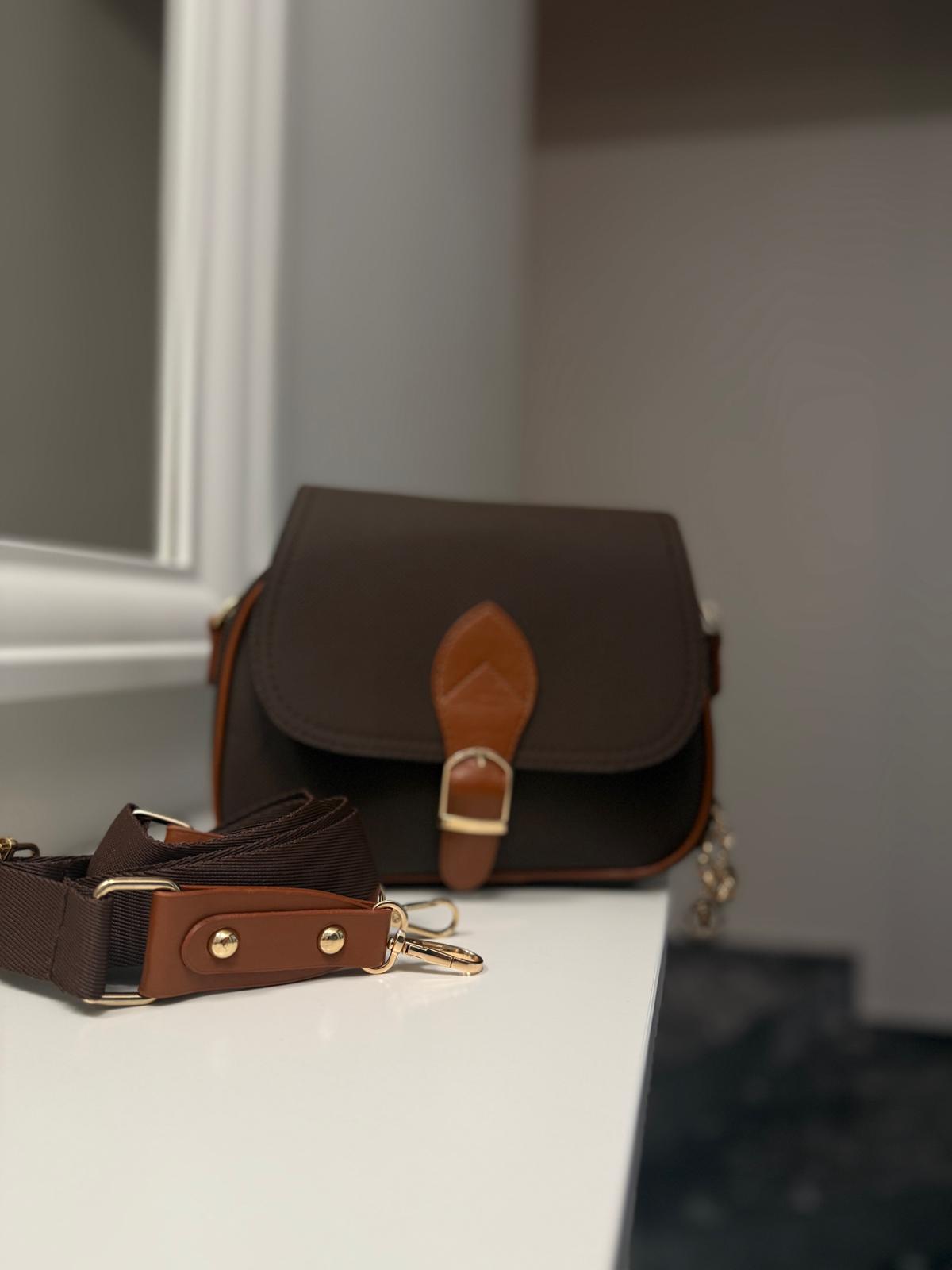 VİNTAGE TOKALI ÇANTA KAHVE TABA