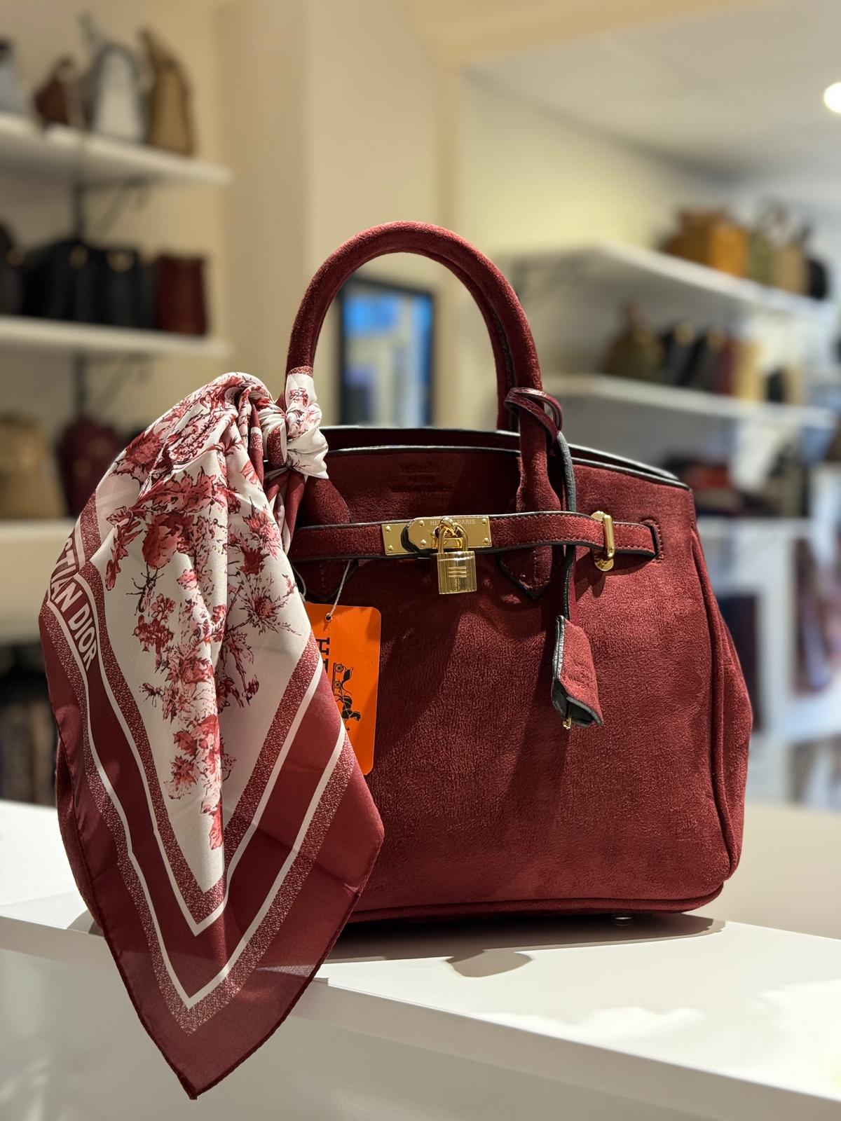 CRISTIAN DIOR DESEN FULAR BORDO