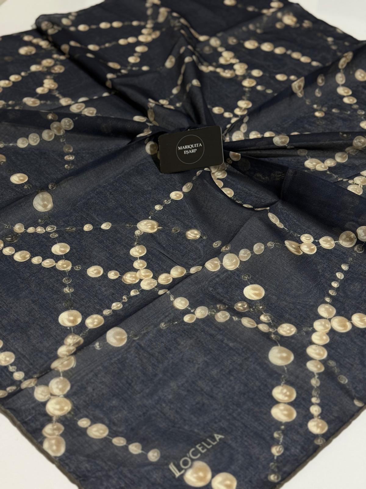 İNCİ DESEN SOFT EŞARP LACİVERT 04