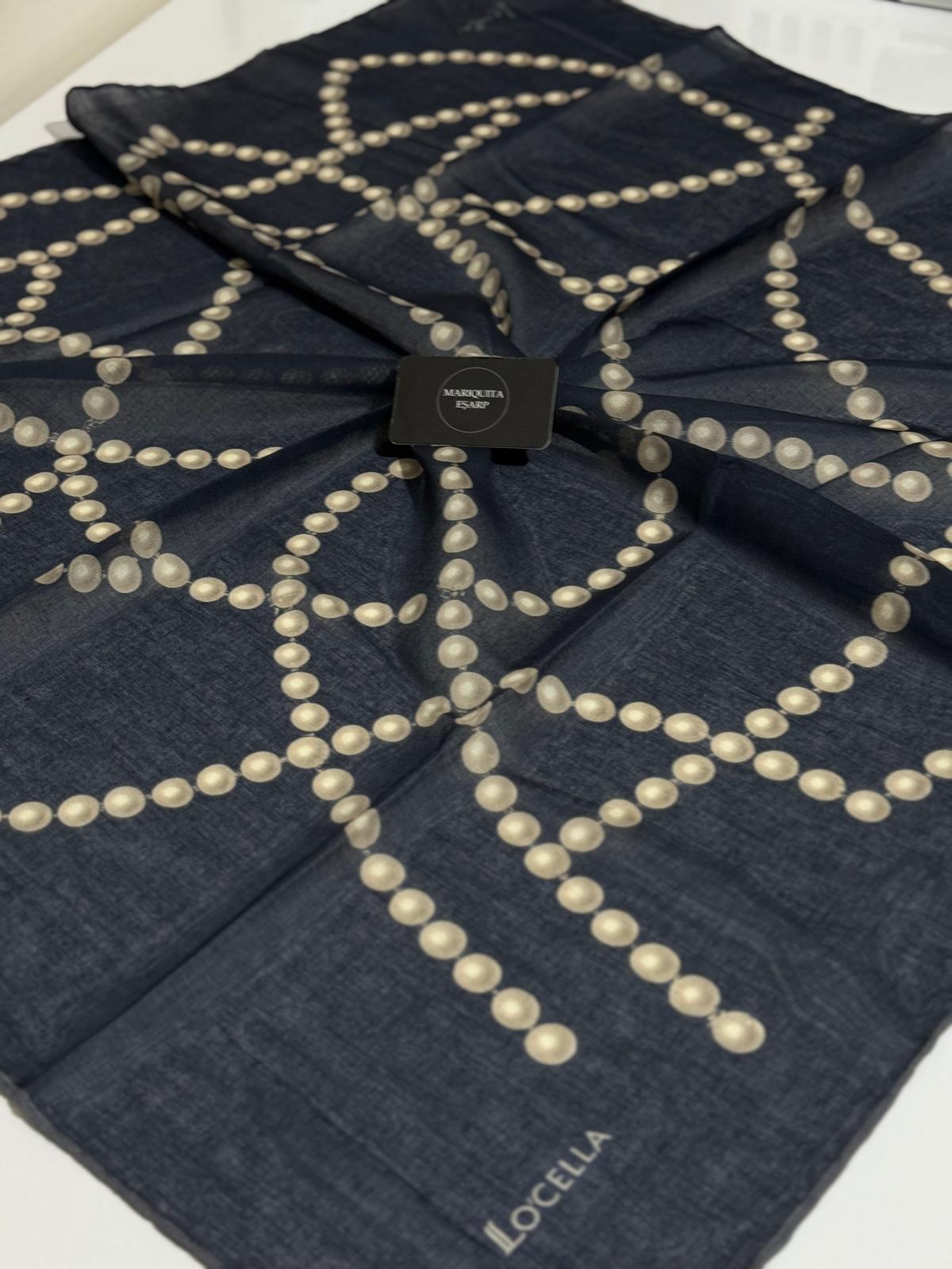 İNCİ DESEN SOFT EŞARP LACİVERT 03