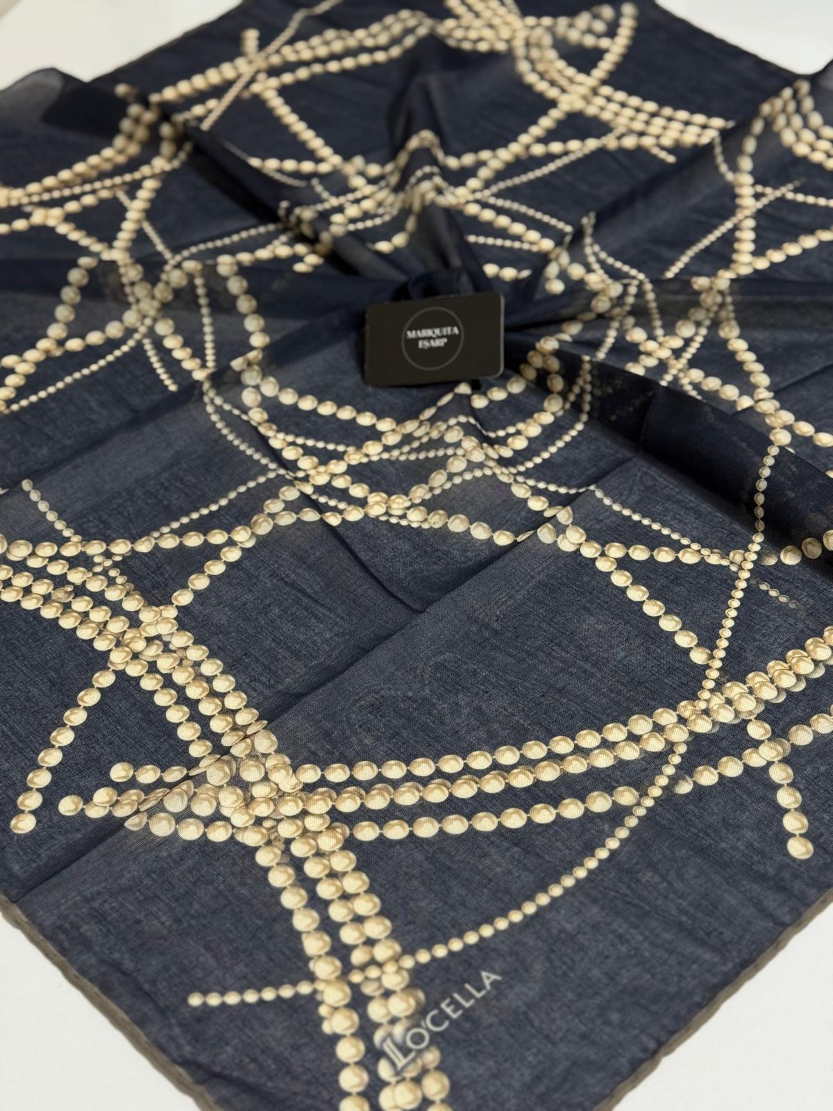 İNCİ DESEN SOFT EŞARP LACİVERT 02