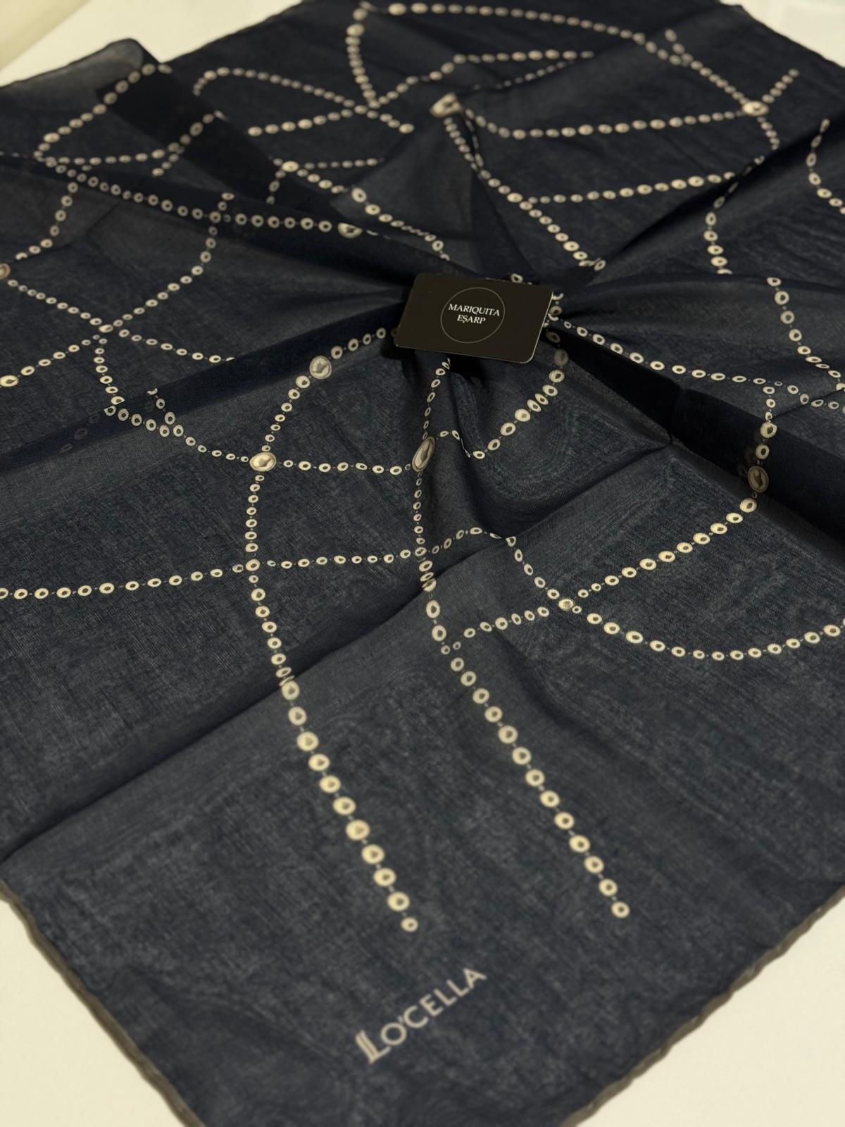 İNCİ DESEN SOFT EŞARP LACİVERT 01