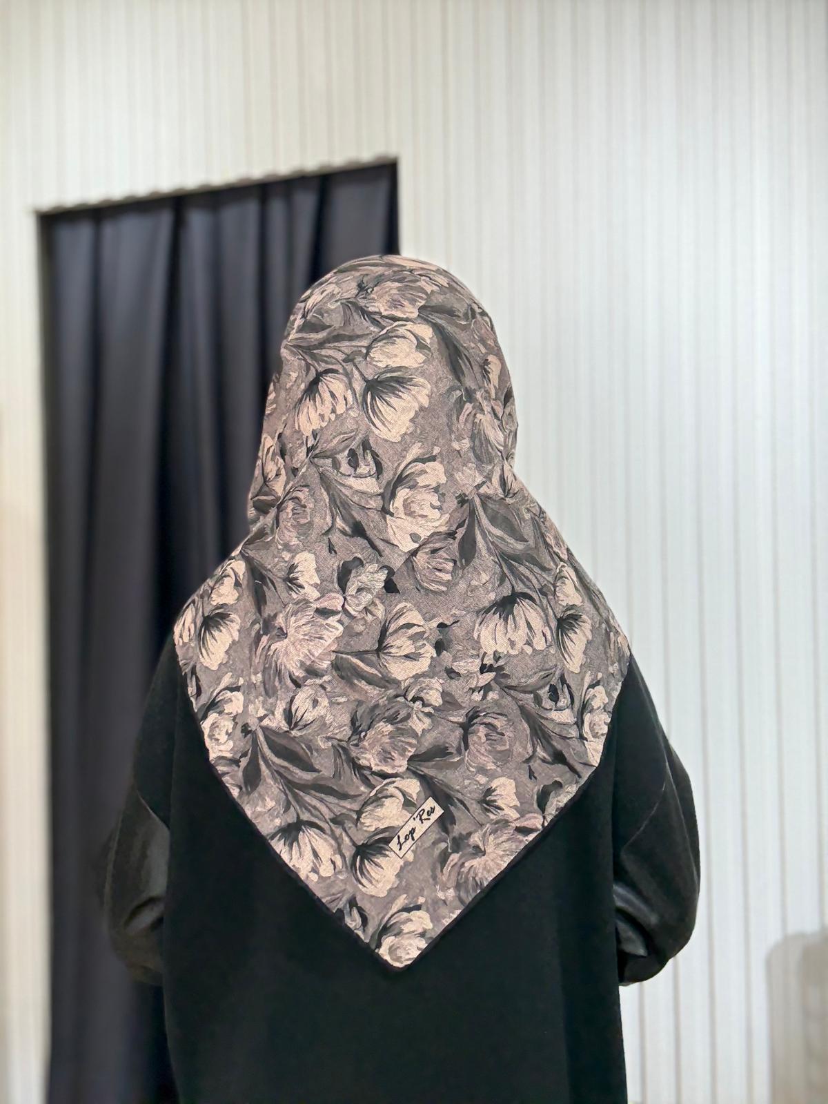 SOFT KETEN EŞARP LALE DESEN 07