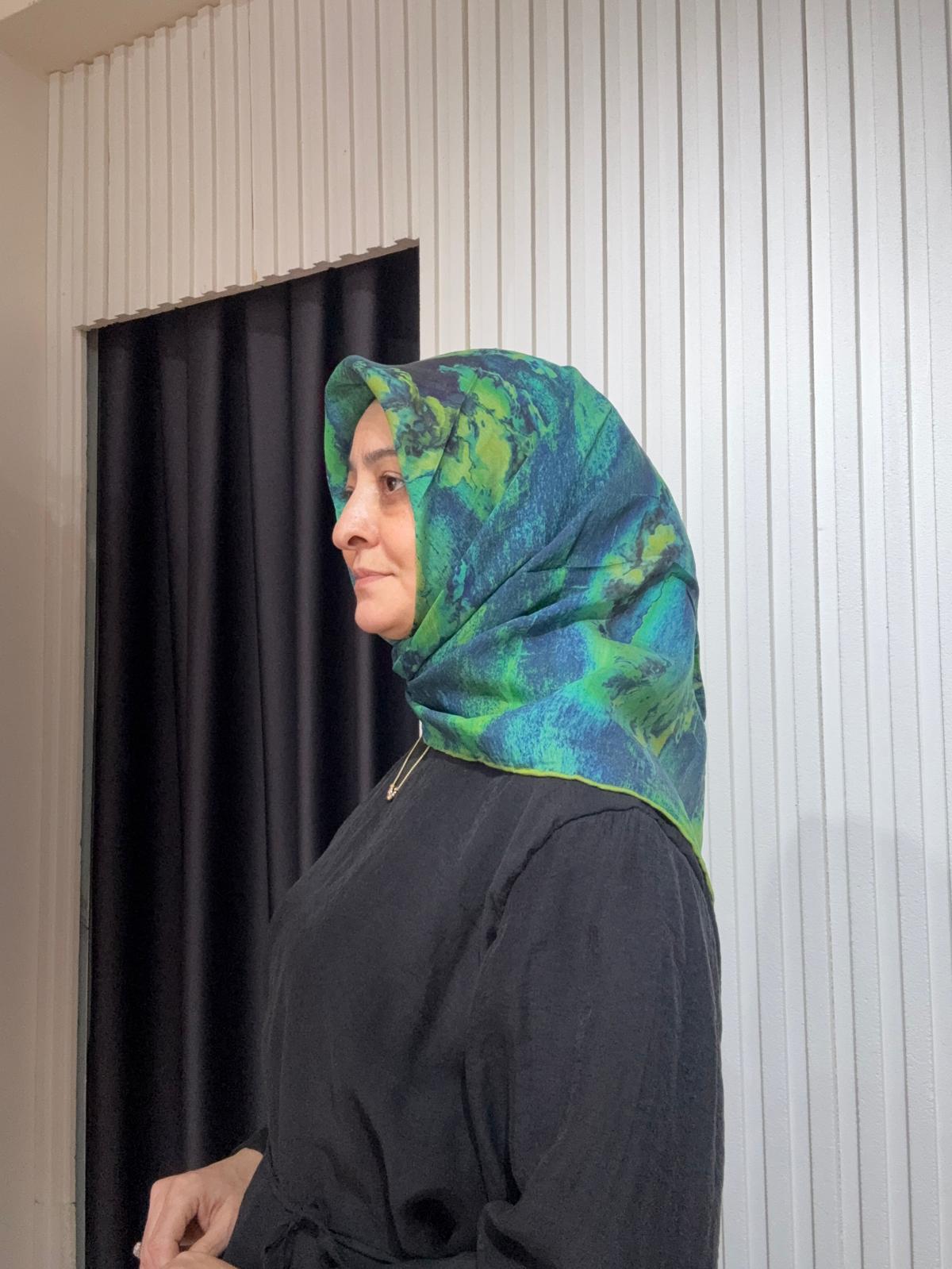 LUVEN SARA EŞARP LS03206 MAVİ-YEŞİL 35